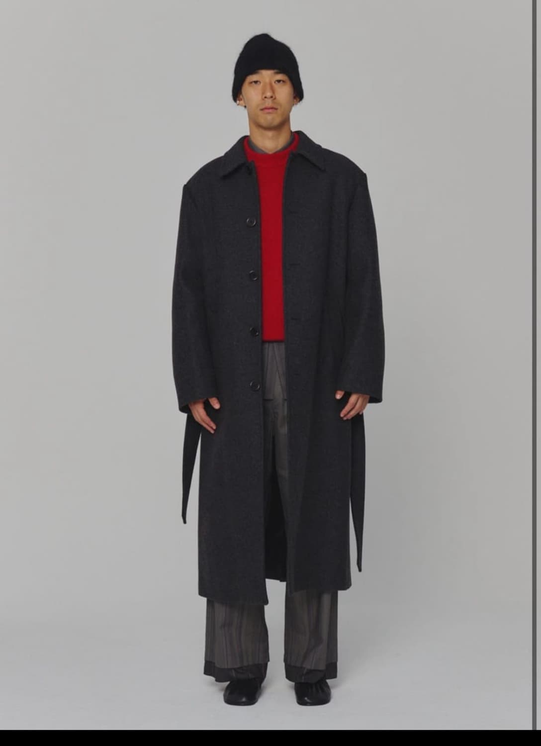 (구매) 아모멘토 24fw 차콜 싱글브레스티드 코트 M 상품이미지1