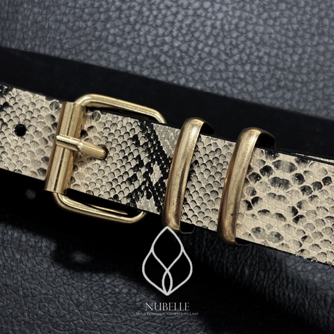 🌗 Snake printed belt / 파이톤 뱀피 프린팅 벨트 상품이미지4