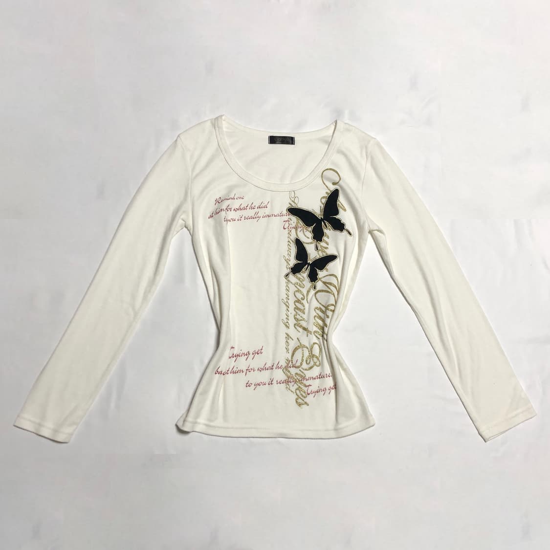 나비 레터링 티셔츠 화이트 상품이미지1