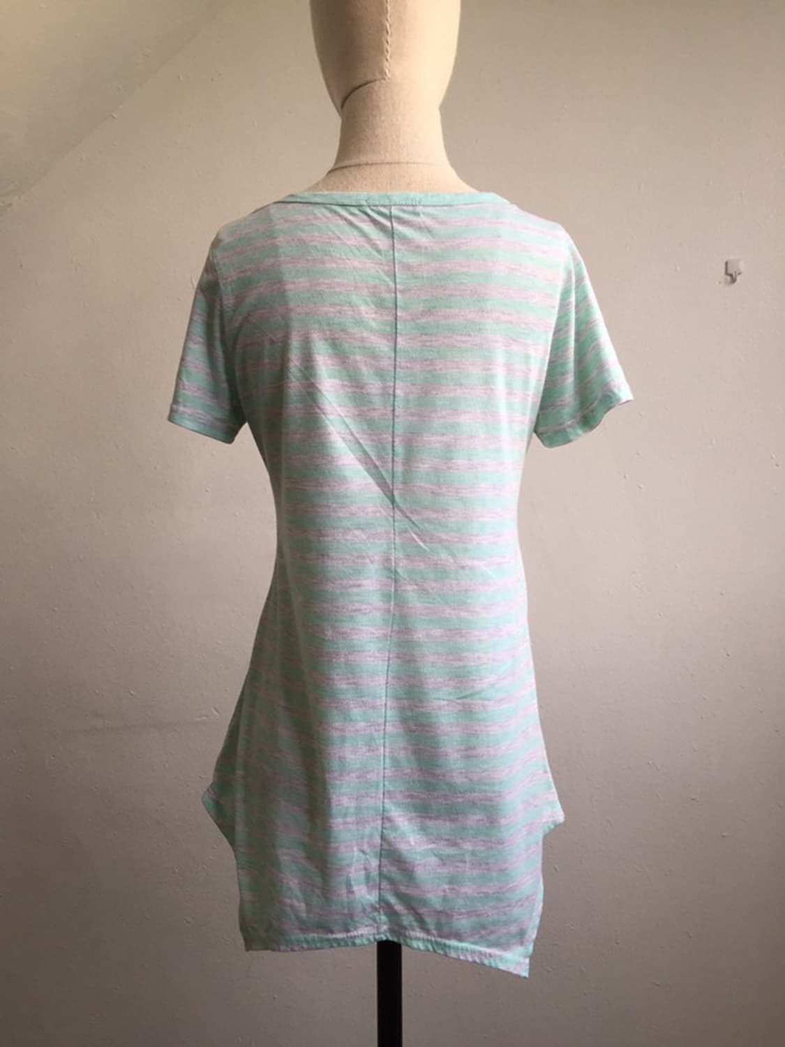 Anna & Alice mint striped unbalanced top 상품이미지2