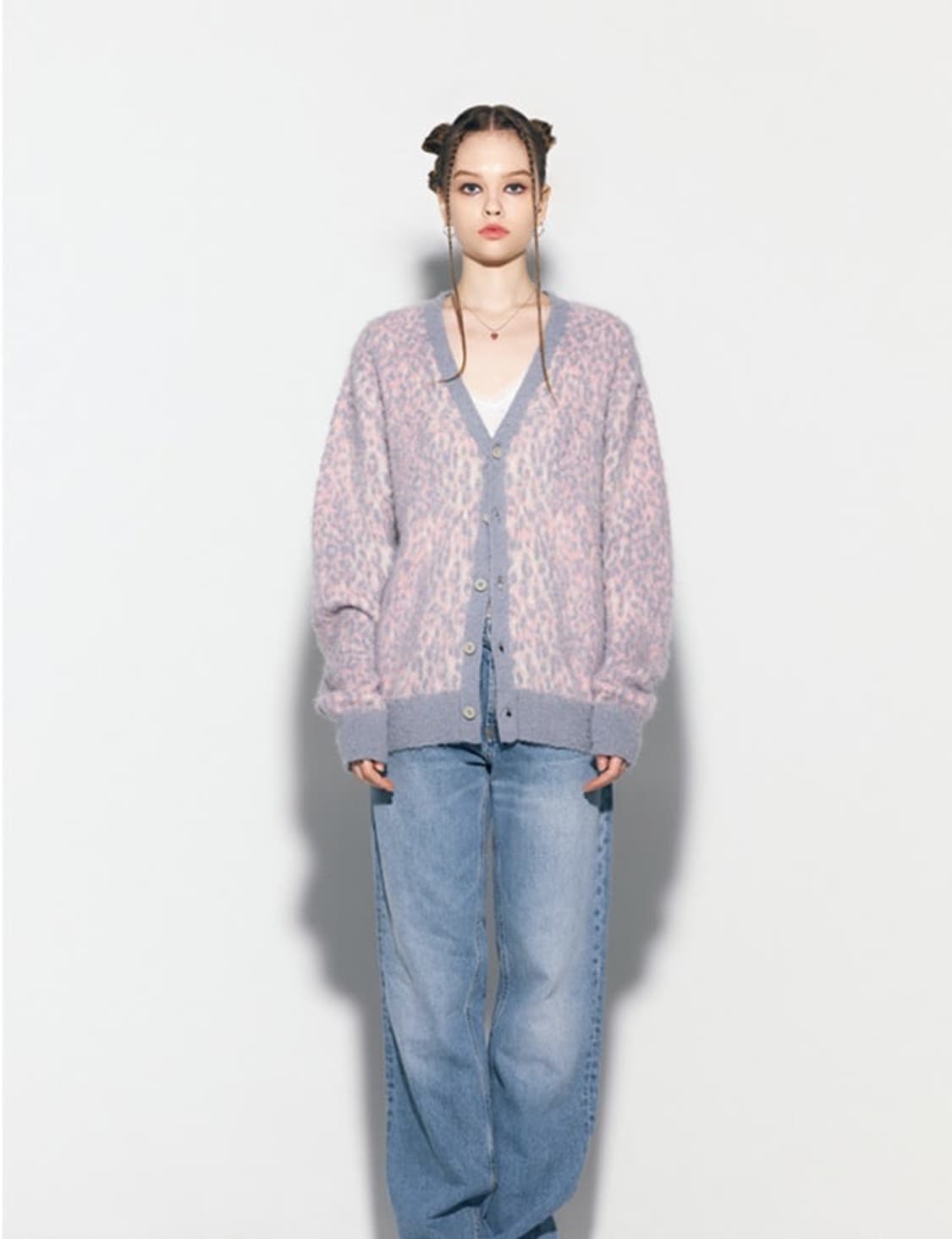 애즈이프캘리 레오파드 니트 가디건 상품이미지1