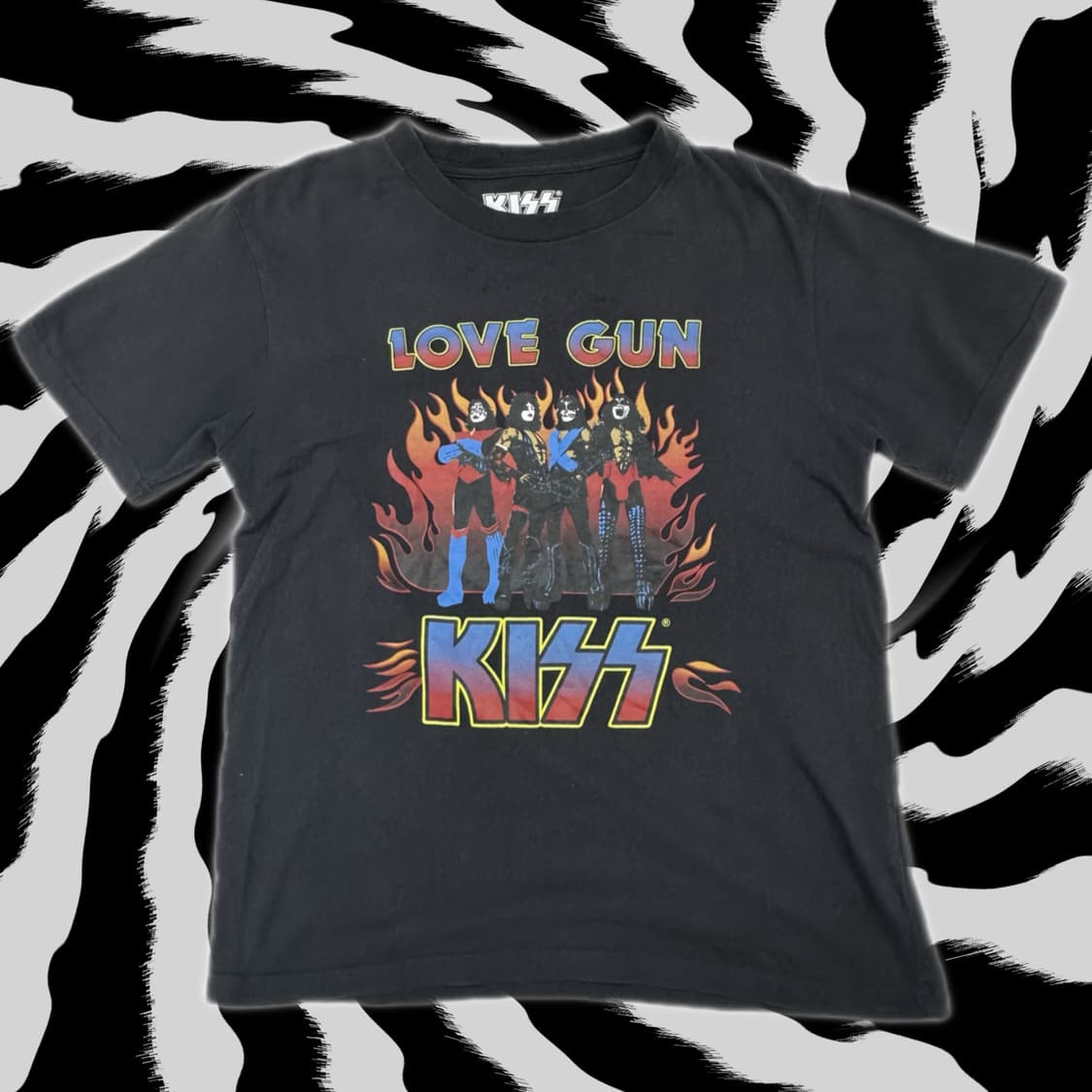 KISS 락밴드 재팬  데미지 LOVE GUN  빈티지 프린팅 반팔티셔츠 상품이미지1