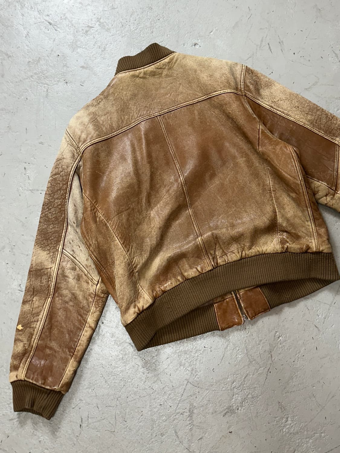 90's 빈티지 레더 봄버 자켓 빈티지 A2 디스 레더 자켓 상품이미지6