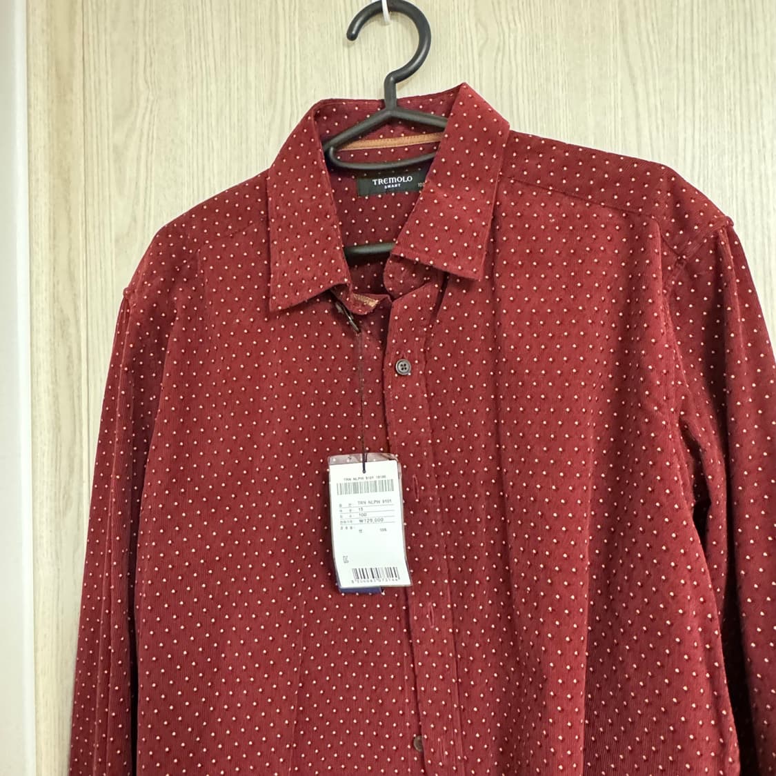 버건디 도트셔츠 100 상품이미지1