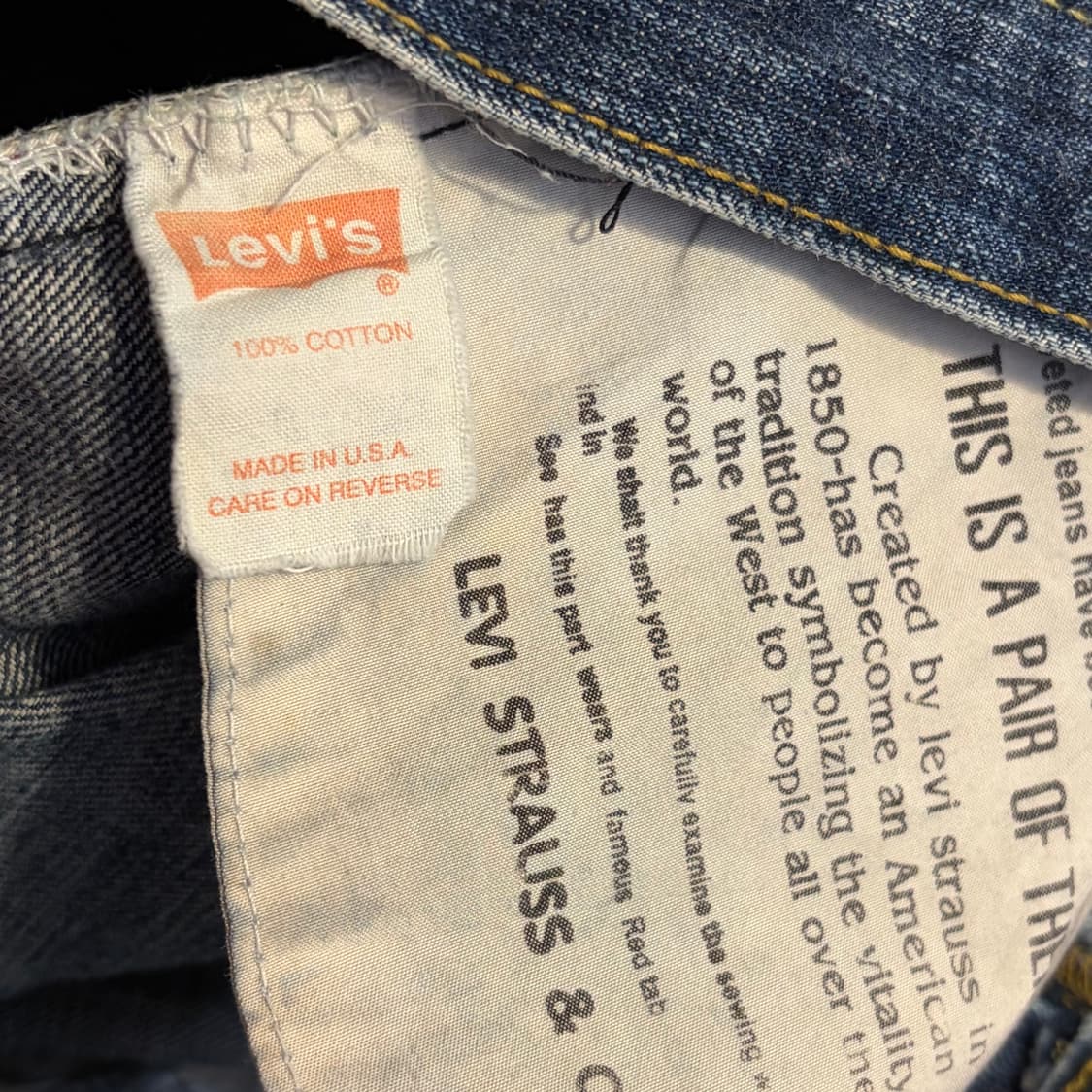 90s Made in USA 미국 빈티지 리바이스 501 셀비지 청바지 상품이미지9