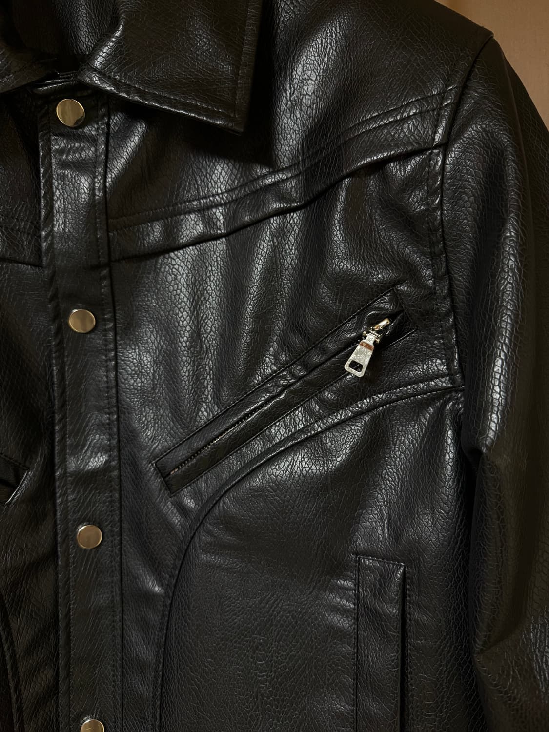 블랙 레더 자켓 상품이미지6