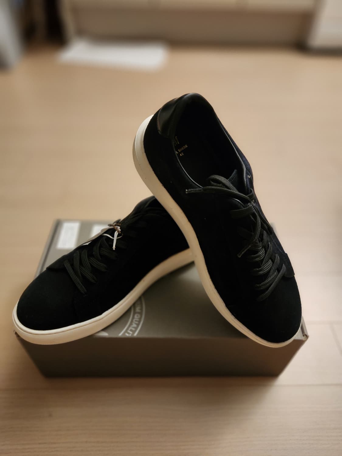 H&M 남성 블랙 스웨이드 스니커즈 270 새상품 상품이미지5