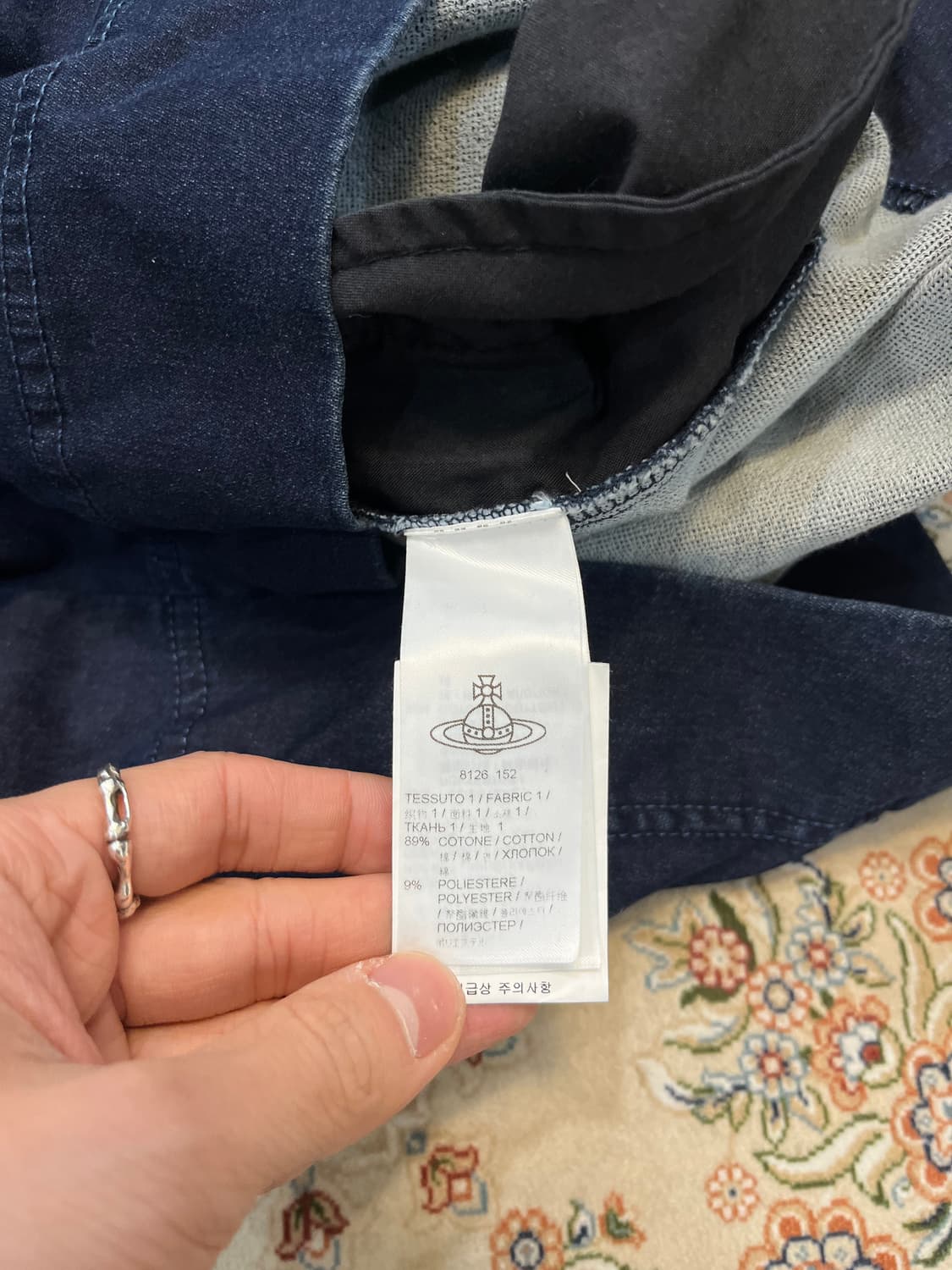 비비안웨스트우드 앵글로매니아 비대칭 자수 로고 데님 드레스 상품이미지6