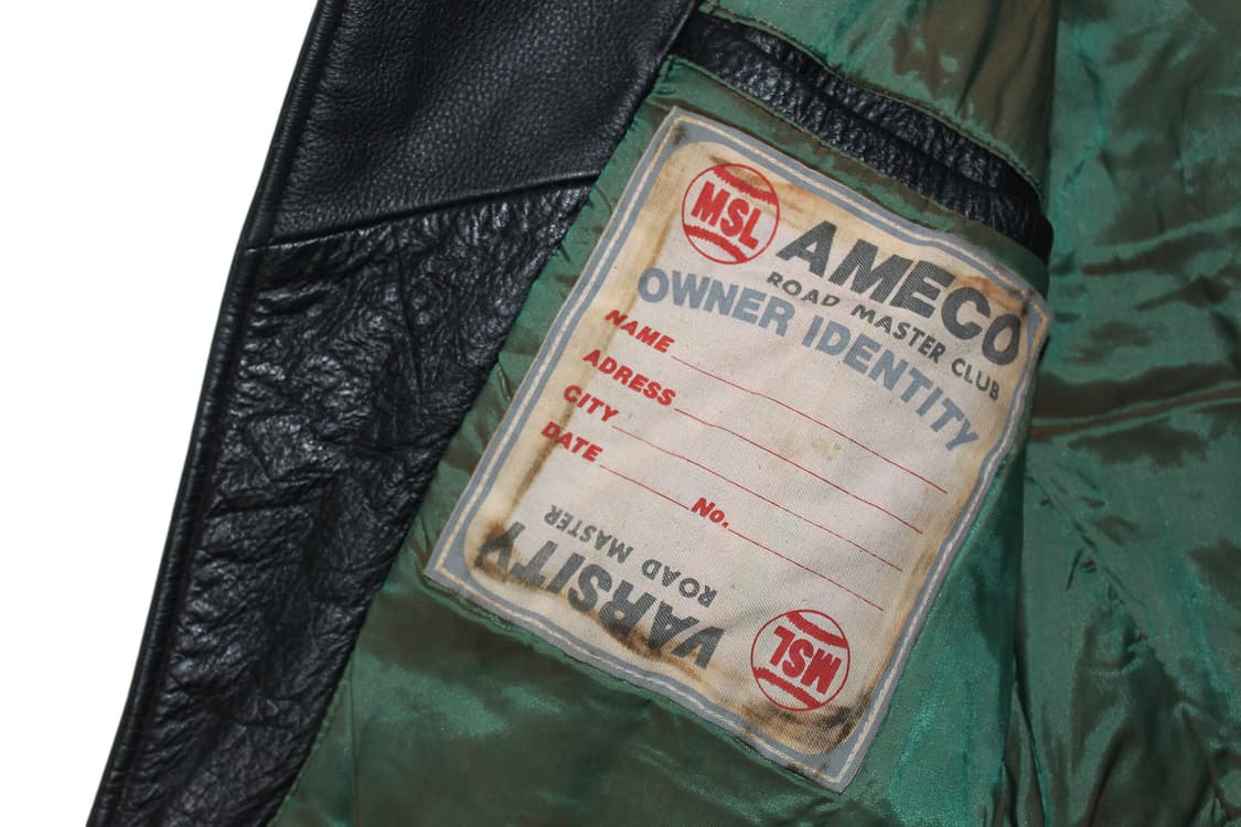 1990s USA AMEKO 아메코 레더 바이커자켓  상품이미지6