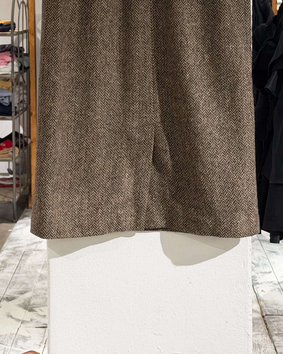 막스마라 위캔드 브라운 헤링본 버진울 미디스커트 상품이미지6