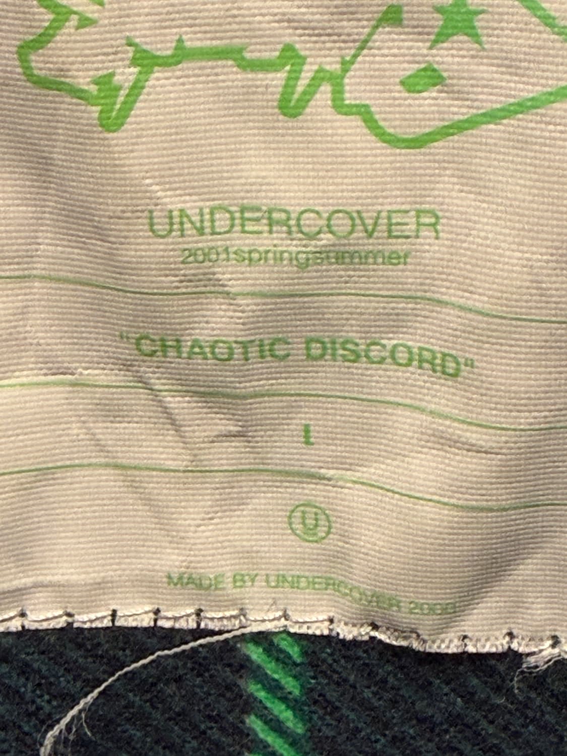 언더커버 2001 chaotic discord 셔츠 L 상품이미지3