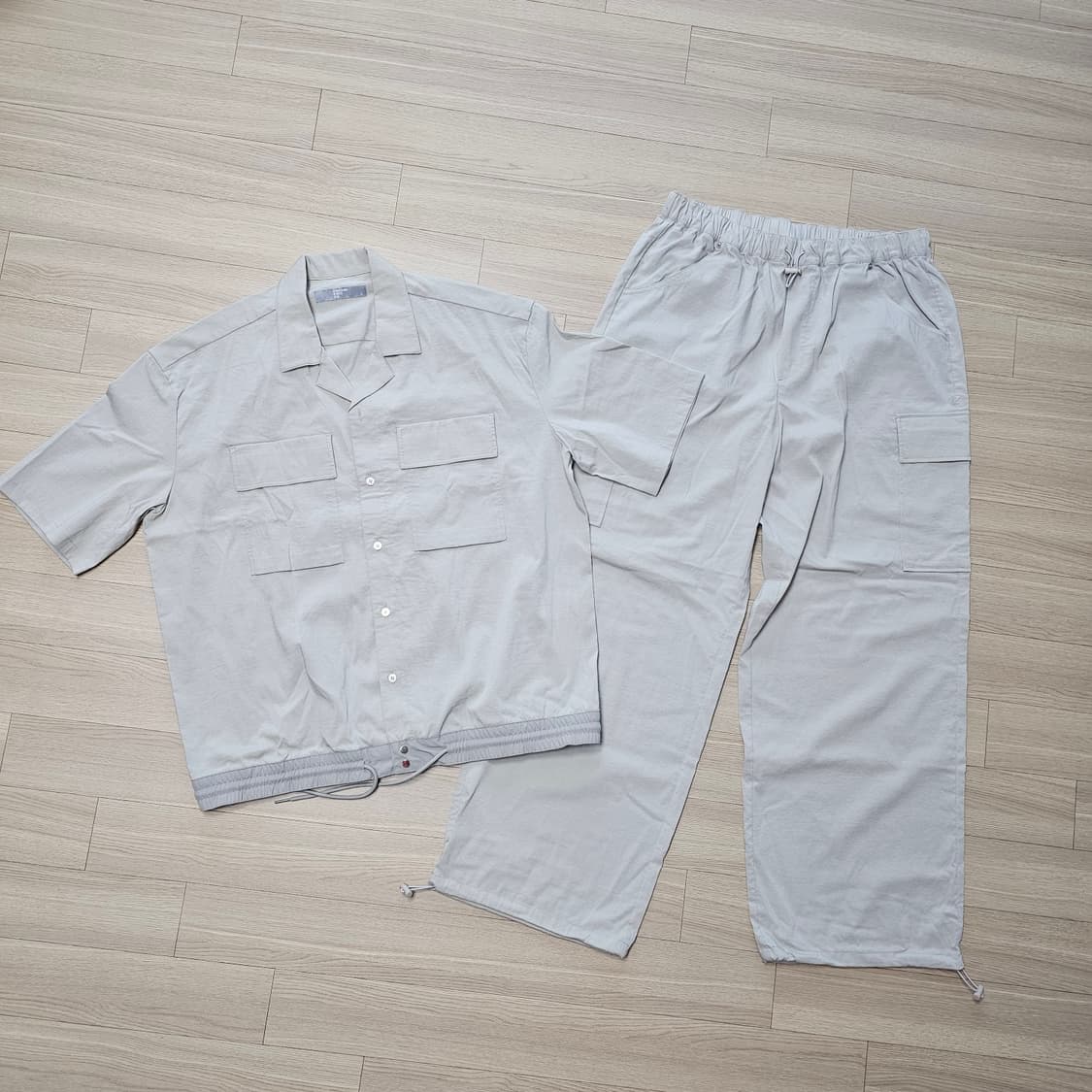 예약.. XL 105 84) 에잇세컨즈 여름 셋업 나일론 바지 반팔 셔츠 상품이미지2