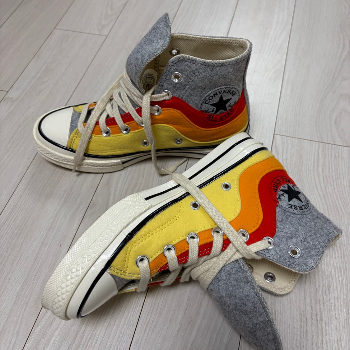 컨버스 척70 하이 이스터 펠트 그레이 옐로우  상품이미지4