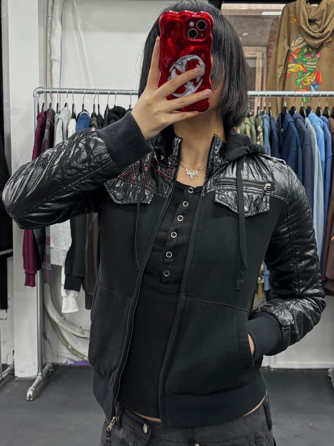 ASK Y2K 글로시 후드집업 상품이미지4