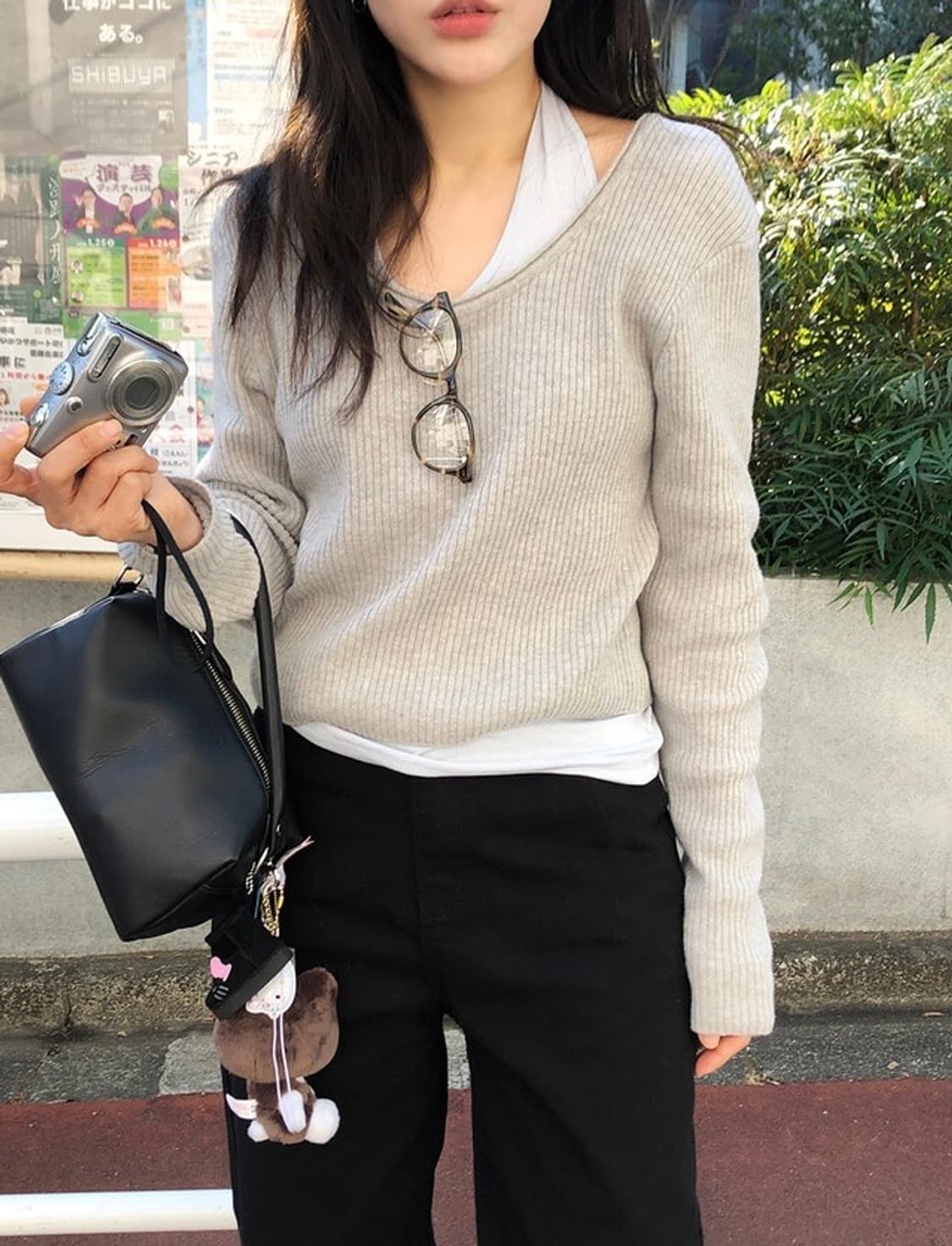 언더비 Favor 여리핏 골지 크롭 니트 얼티밋그레이 상품이미지2