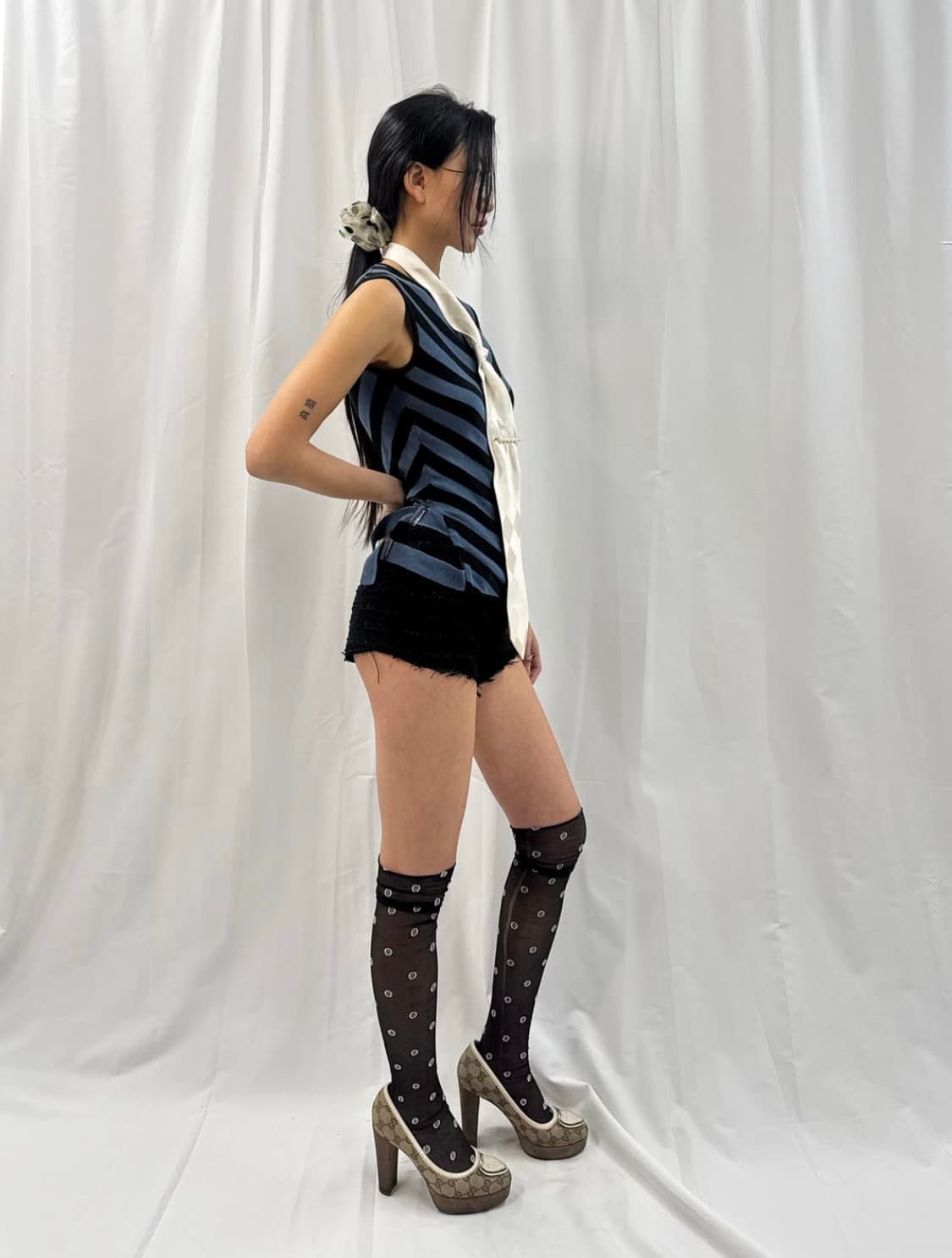 히스테릭 글래머 side strap stripe sleeveless 상품이미지2