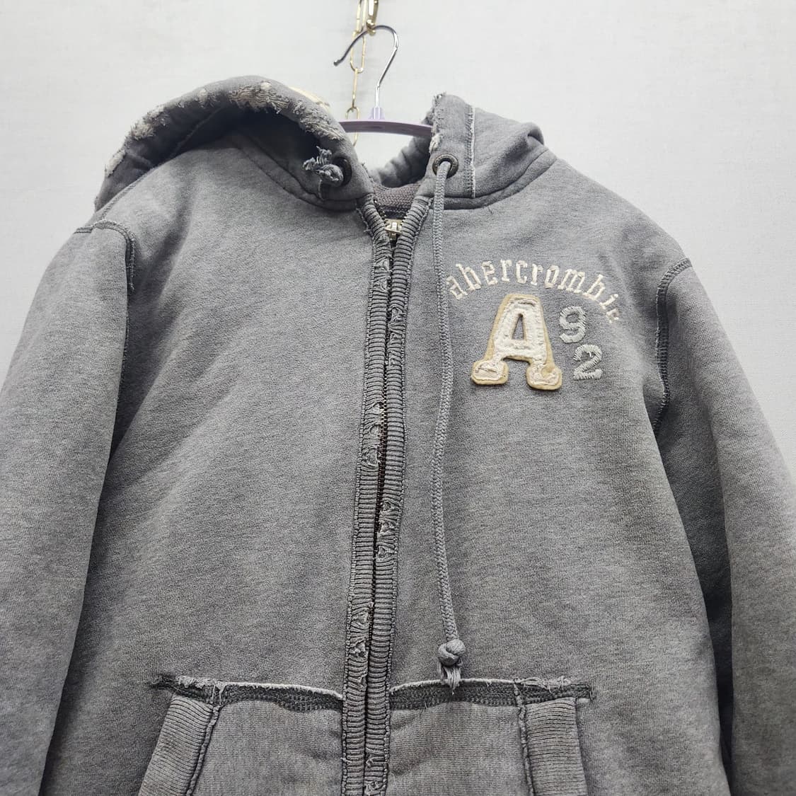 아베크롬비 로고자수 빈티지 후드집업 L(M) 상품이미지3