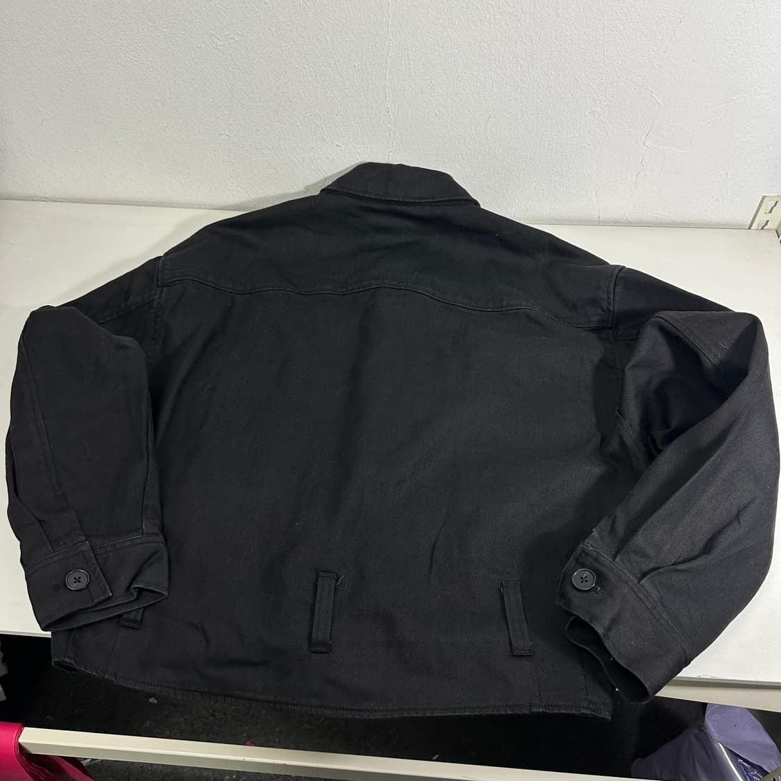 L 메종미네드 흑청 오버핏 크롭 데님자켓 상품이미지5