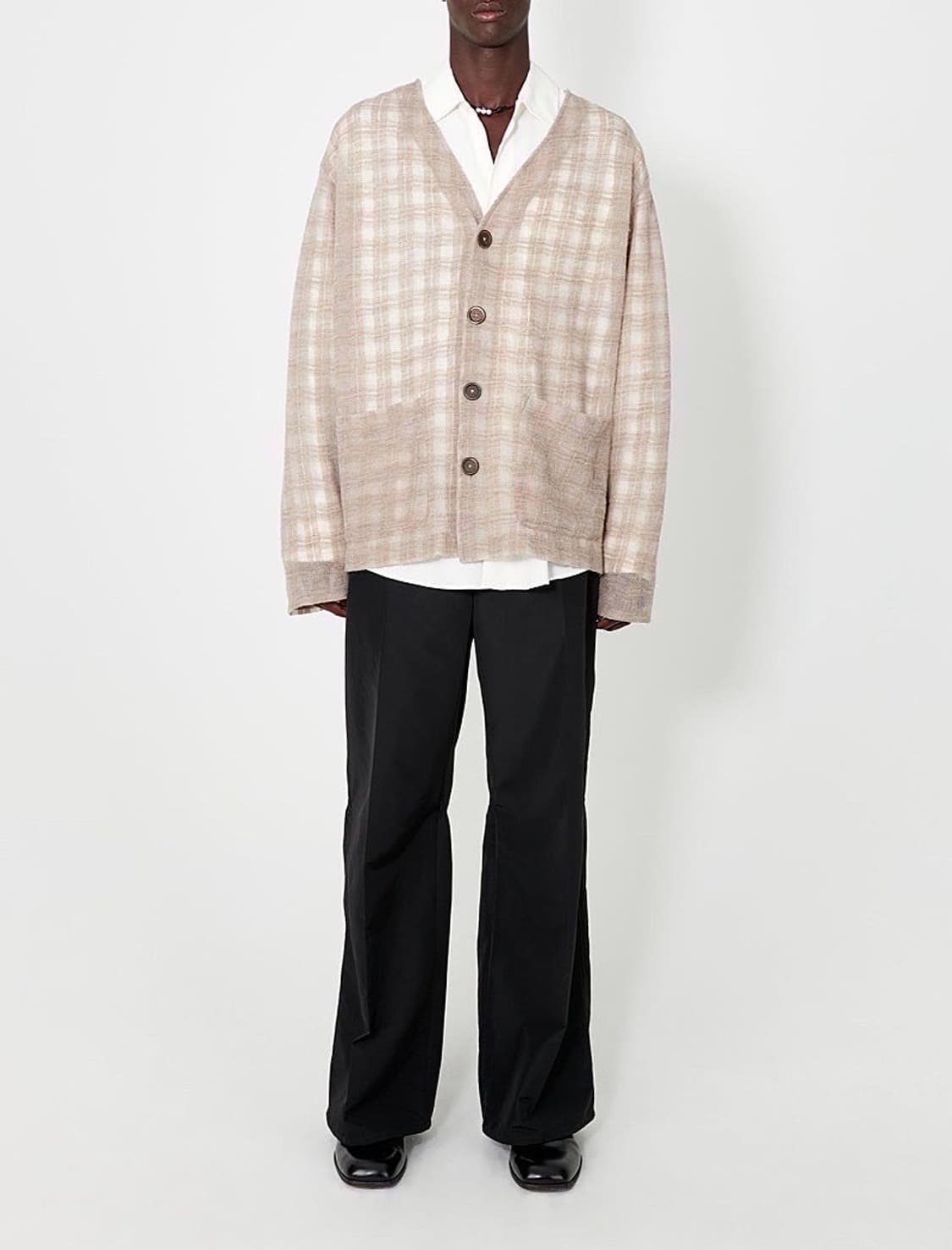 (정품/새상품) OUR LEGACY 아워레가시 남성 베이지 체크 가디건 상품이미지5