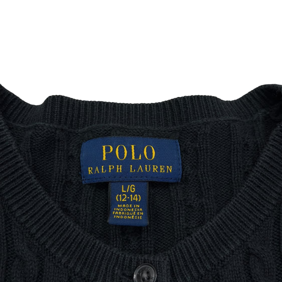 폴로랄프로렌 걸즈 꽈배기 케이블 니트가디건 블랙 L 상품이미지4