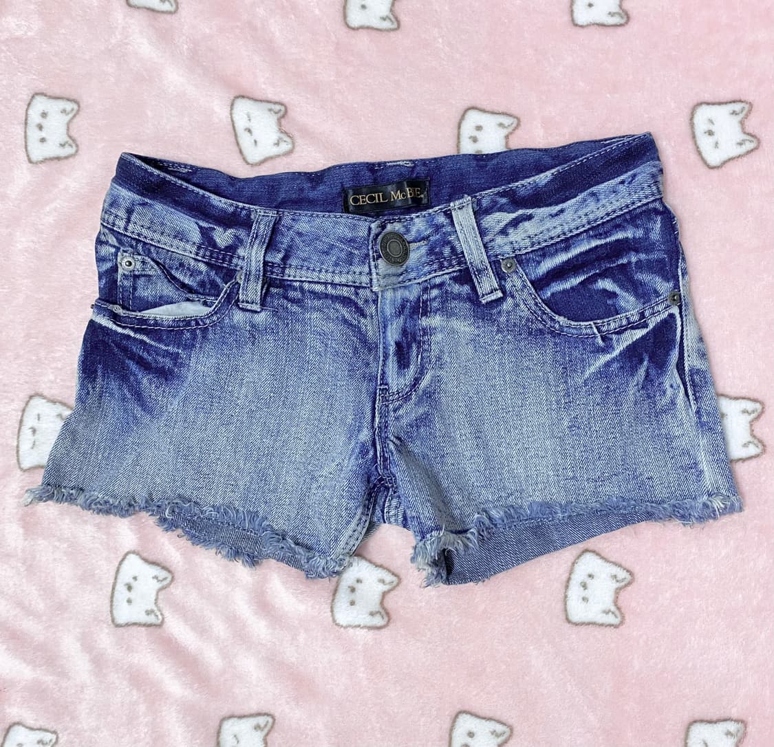 세실맥비 데님 반바지 y2k 펑크 갸루 와이즈걸 오네갸루 상품이미지1