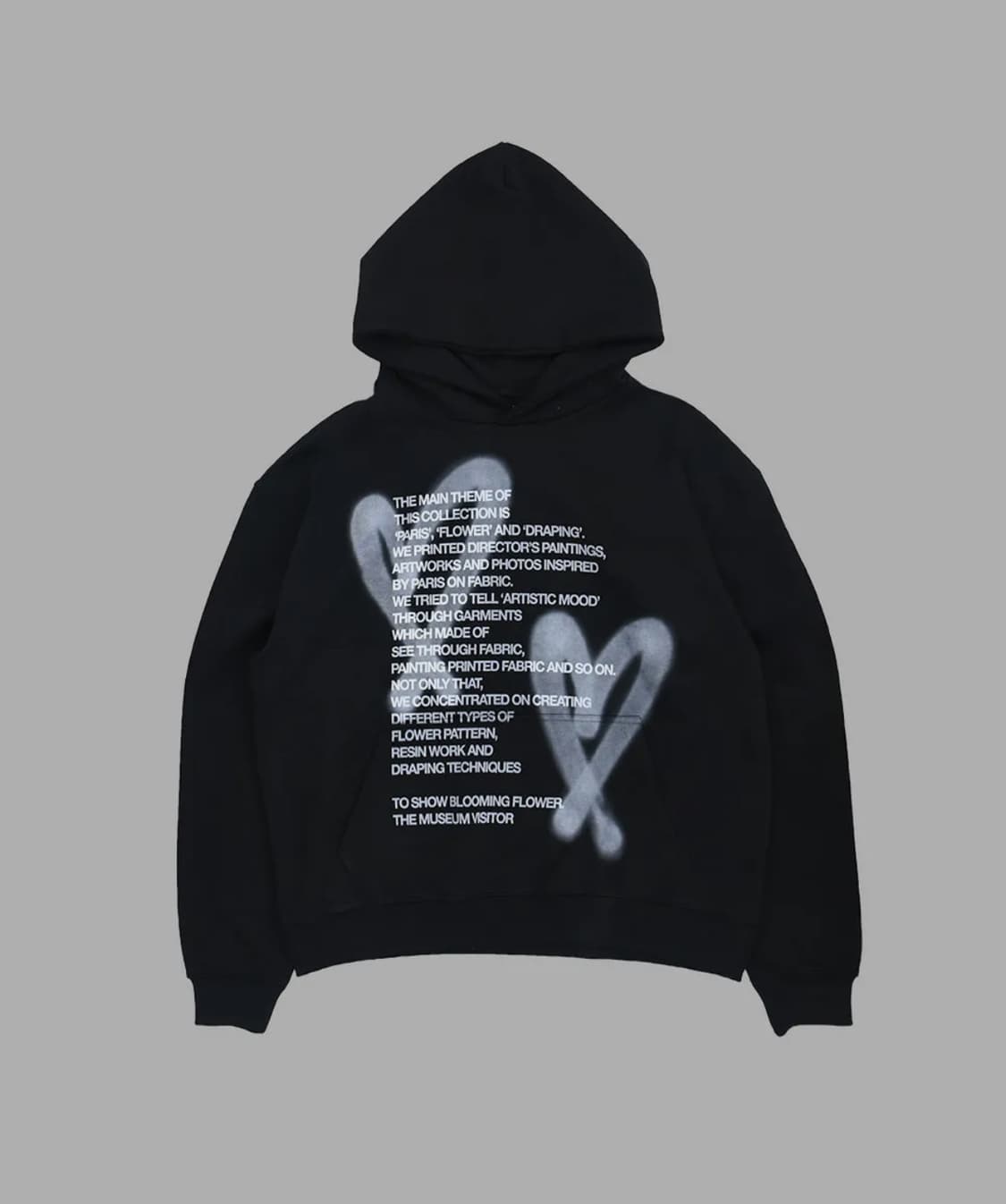 더 뮤지엄 비지터 하트 스프레이 후드 블랙 상품이미지1