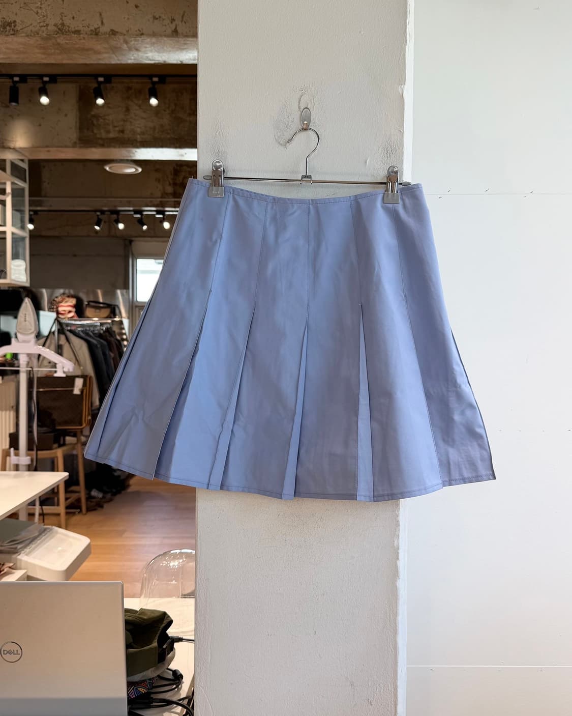 프라다 블루 폴리에스테르 플리츠 미니스커트 상품이미지5
