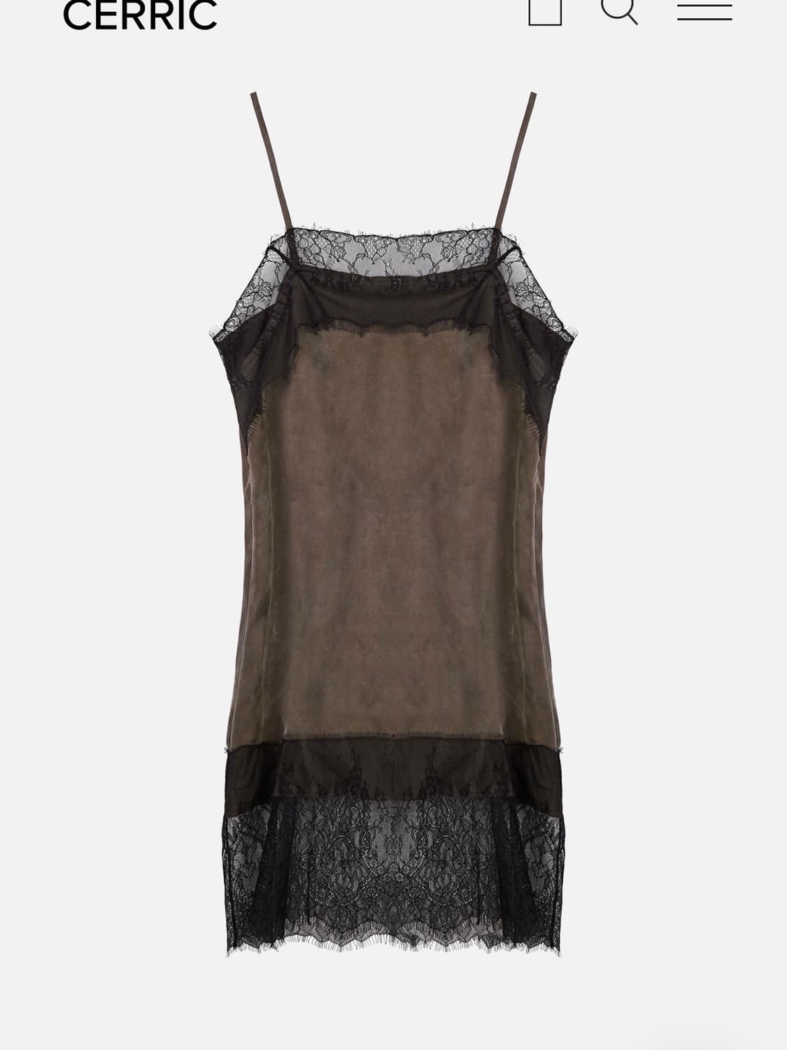 세릭 Lace Slip Dress _ Brown 상품이미지5