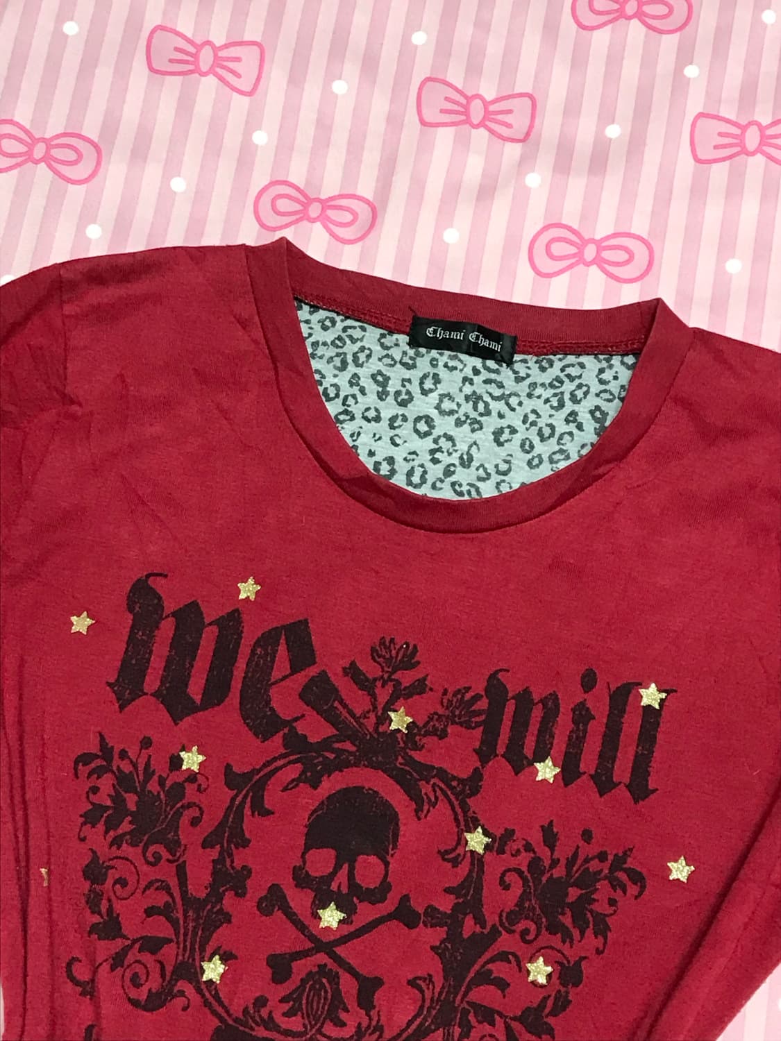 해골 그래픽 펑크 레드 상품이미지3