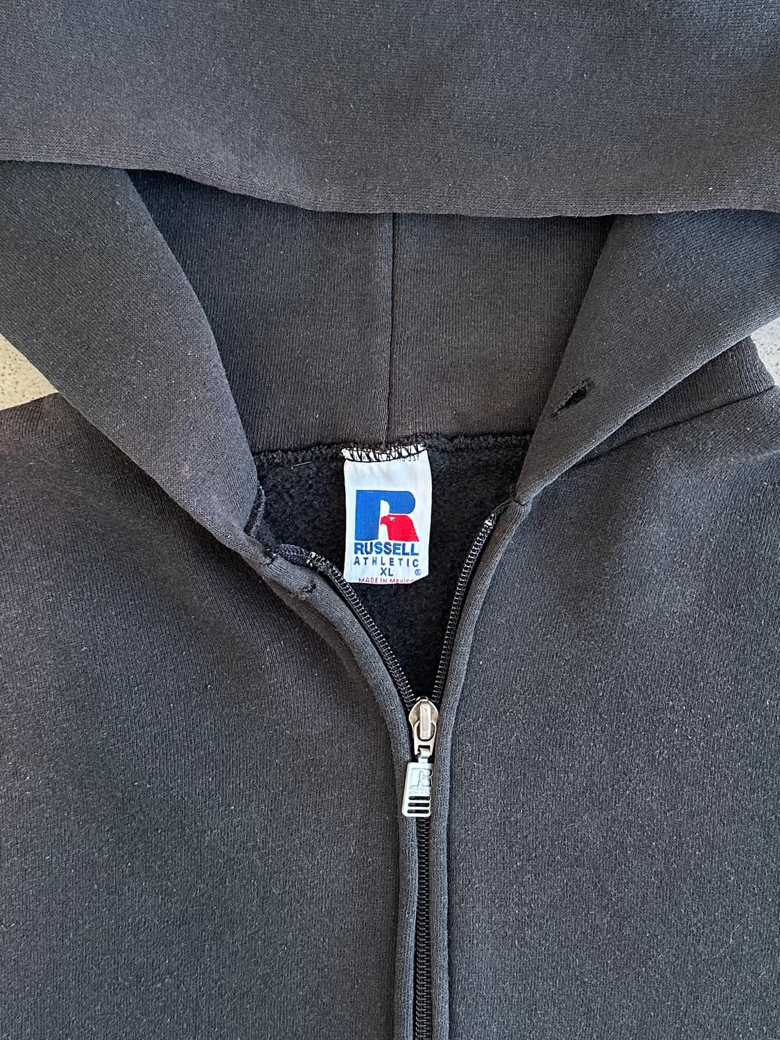 90s 빈티지 러셀 후드집업 블랙 XL 상품이미지9