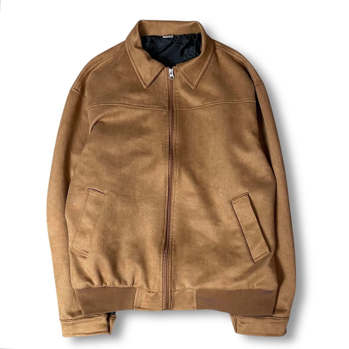 빈티지 브라운 스웨이드 카라 집업 자켓 상품이미지1