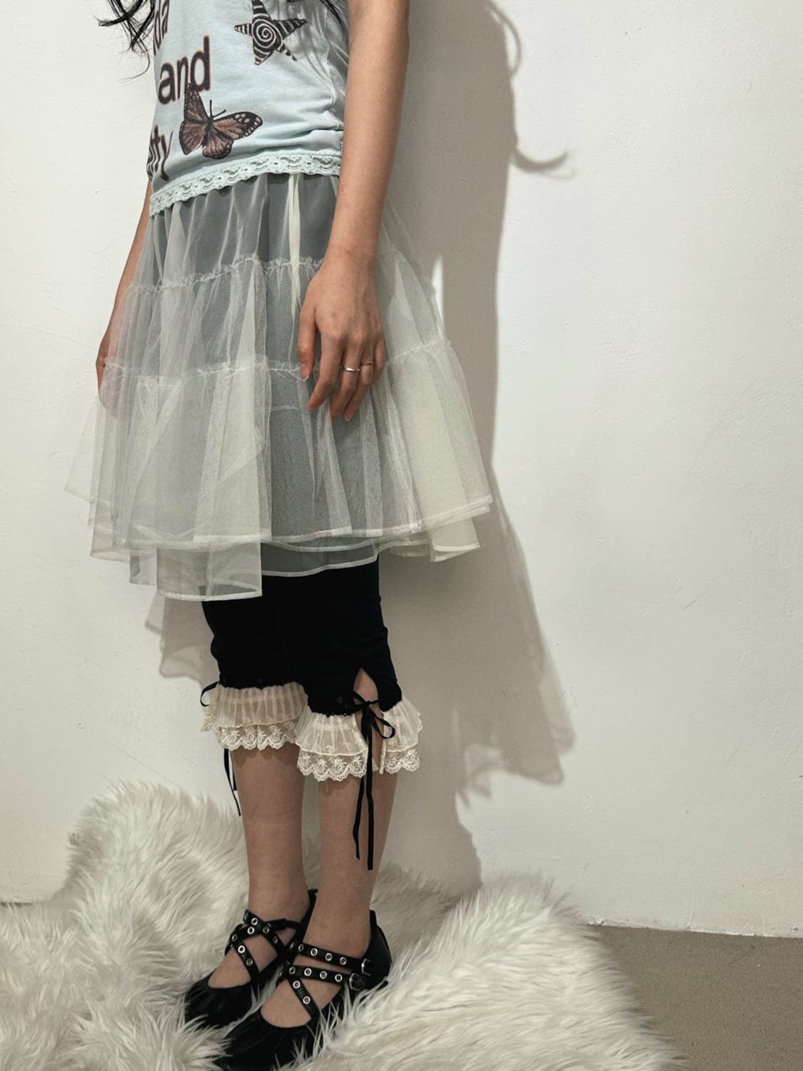 axes femme 7부 레이스 레깅스 상품이미지1