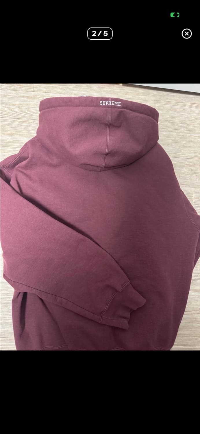 슈프림 S로고 후드집업 마룬 L 상품이미지5