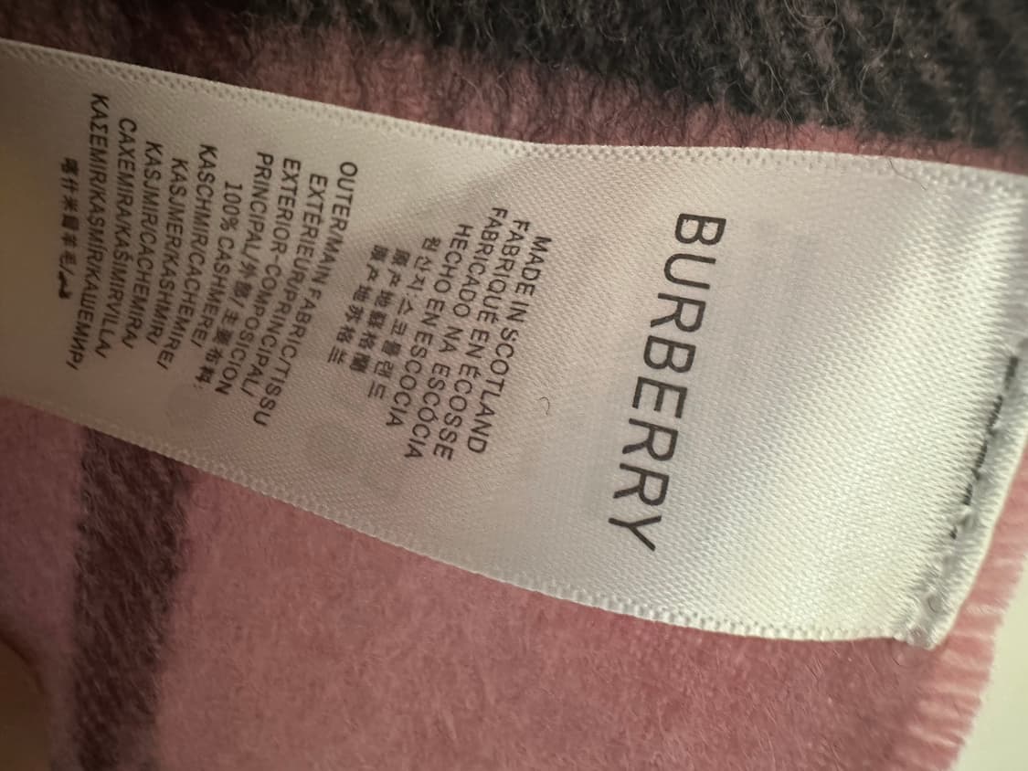 버버리 핑크 체크 캐시미어 머플러 상품이미지7