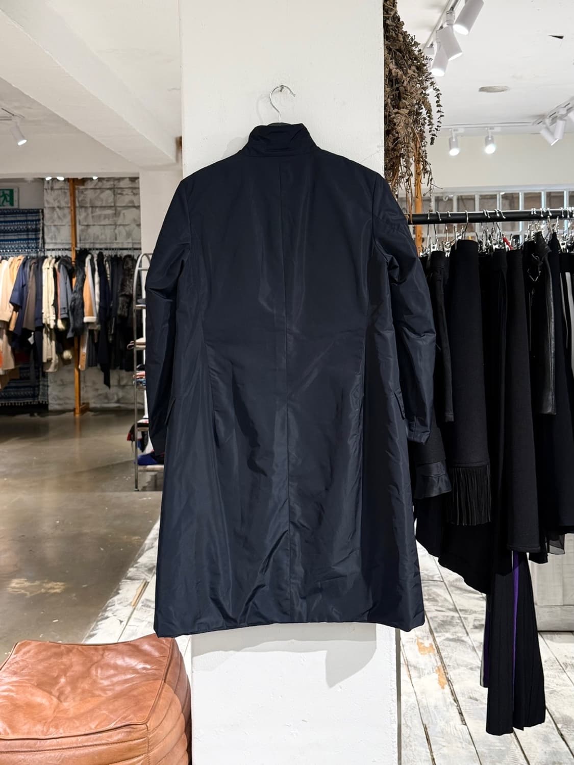 질샌더 네이비 하이넥 버튼 폴리 코트 상품이미지6