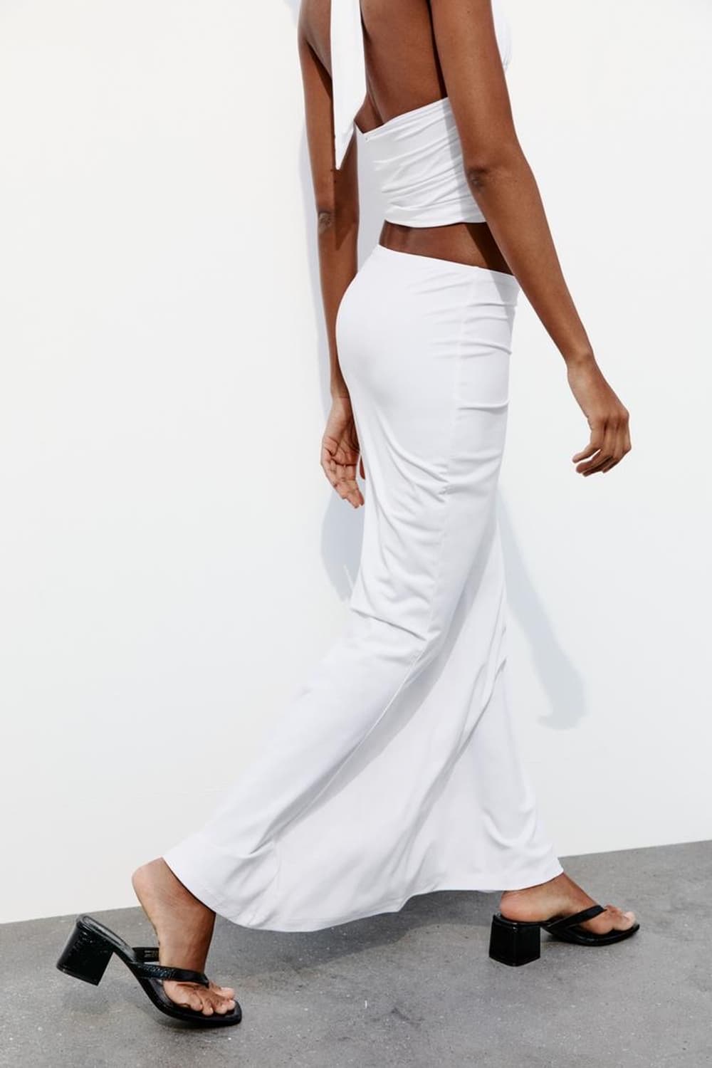 자라 화이트 롱 스커트 상품이미지6