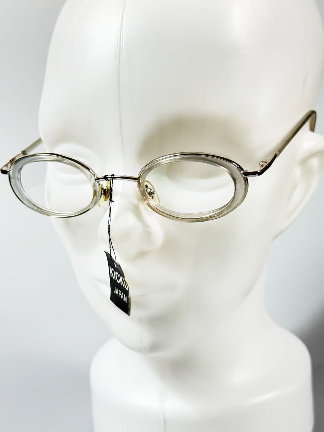 90s KICKU JAPAN 오벌 클리어 프레임 빈티지 안경 상품이미지8