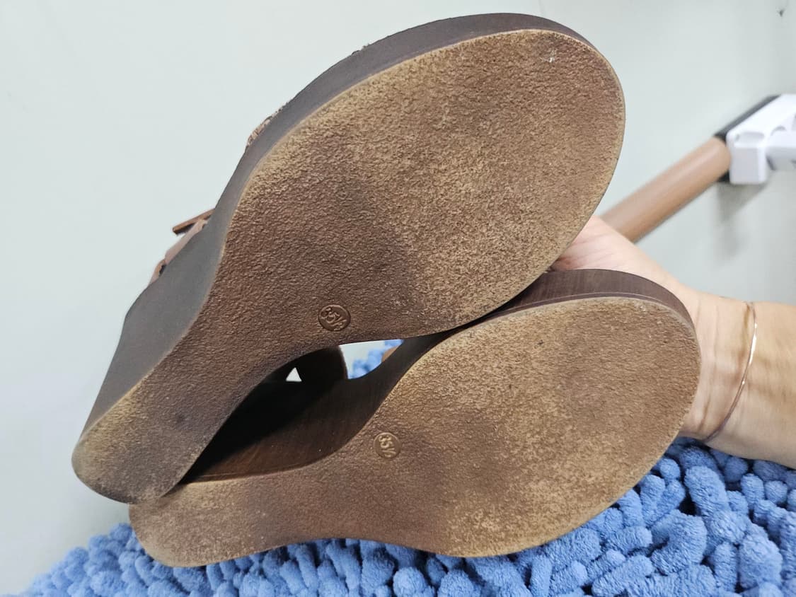 마릴라  웨지힐 샌들35  1/2   브라운 천연가죽 상품이미지3