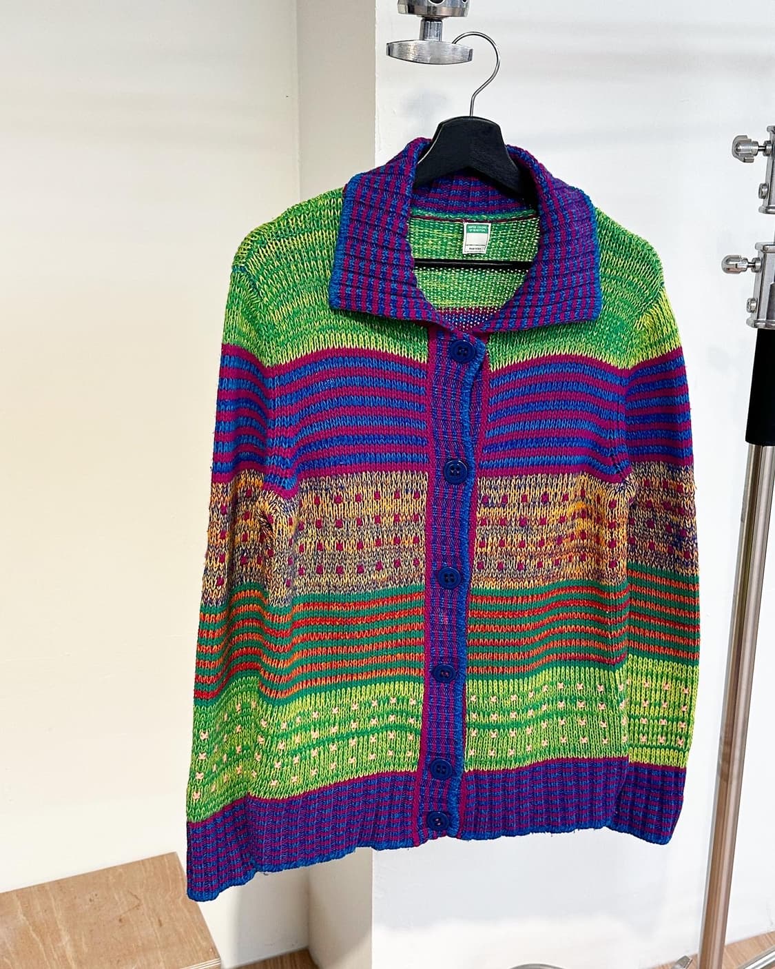 베네통 멀티컬러 패턴 가디건 상품이미지2