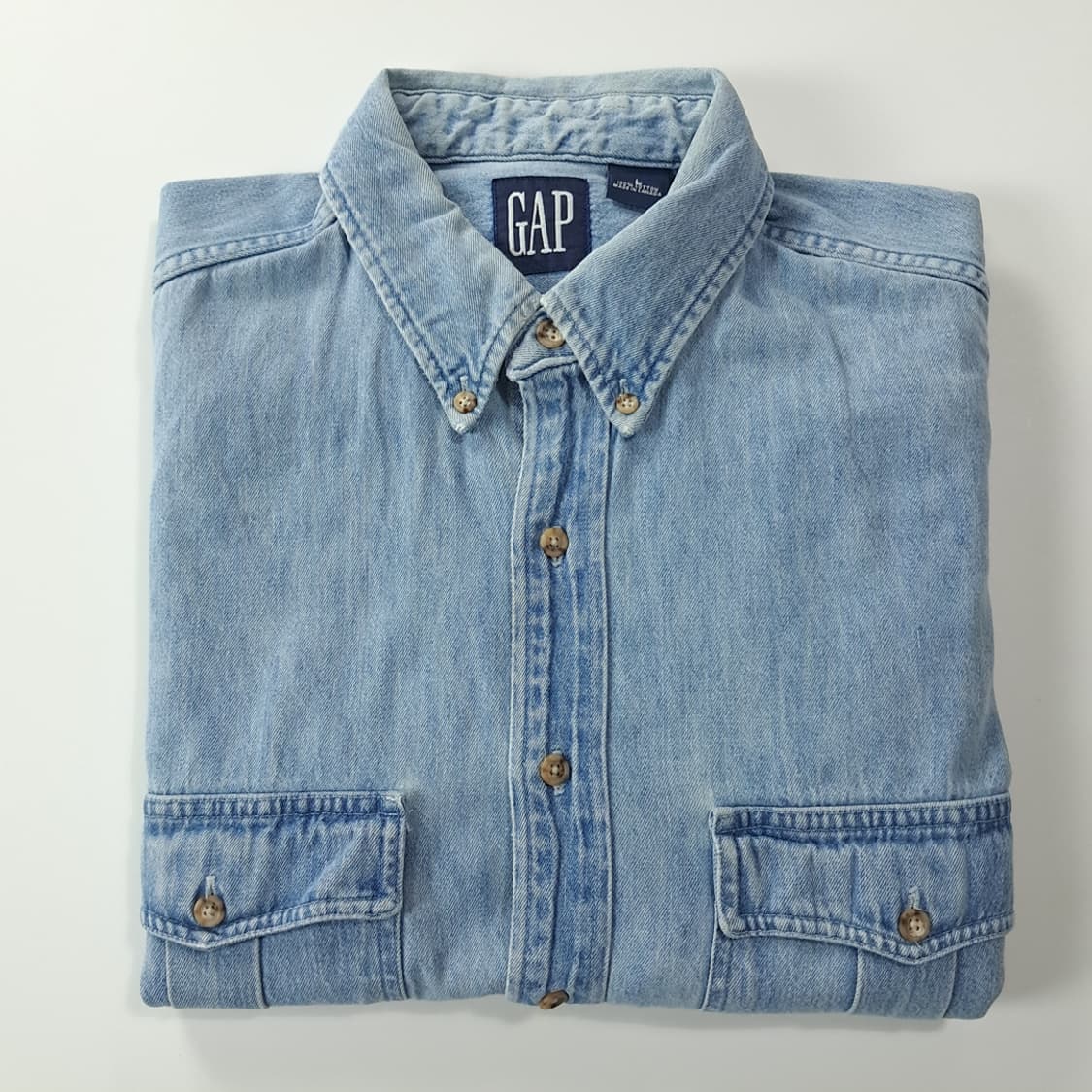 CK203 L 갭 90s 캐나다판 올드 데님 버튼다운 워크 셔츠 남방 상품이미지6