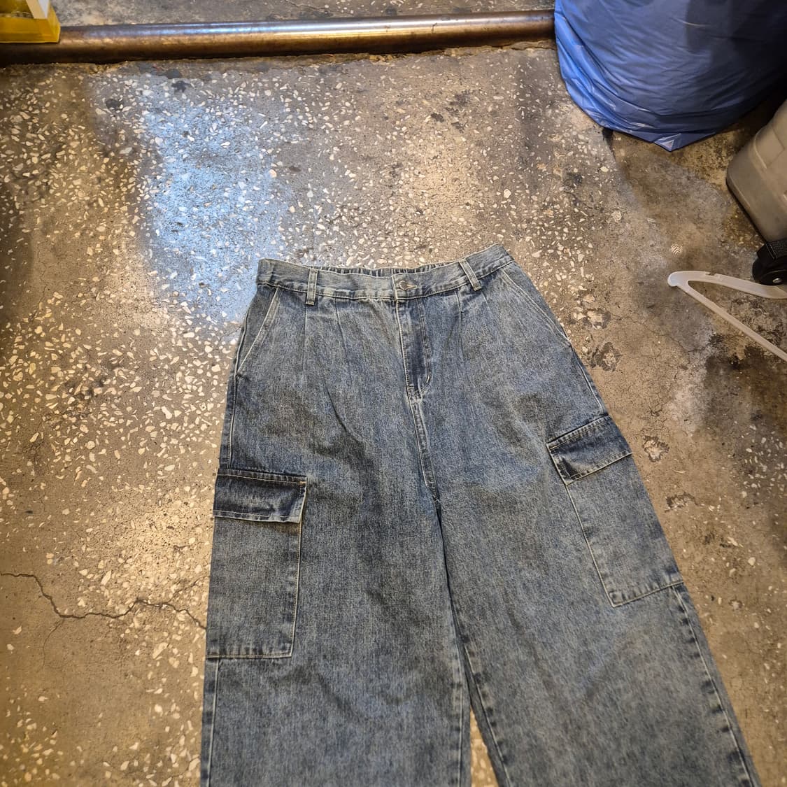 34인치 워싱 카고 와이드데님팬츠  상품이미지6