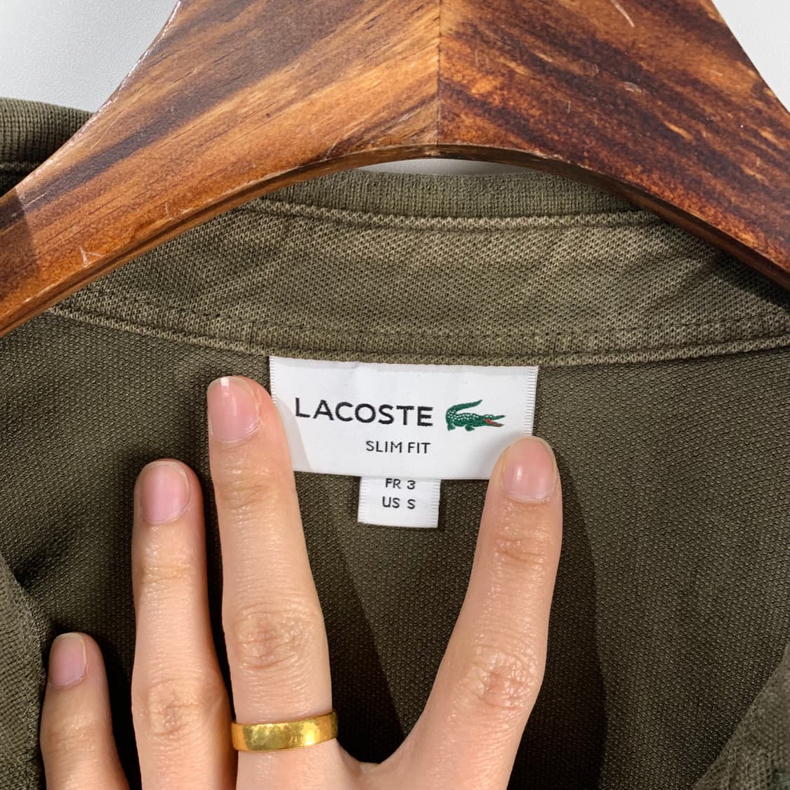 라코스테 자수로고 카키 긴팔 카라티 상품이미지5