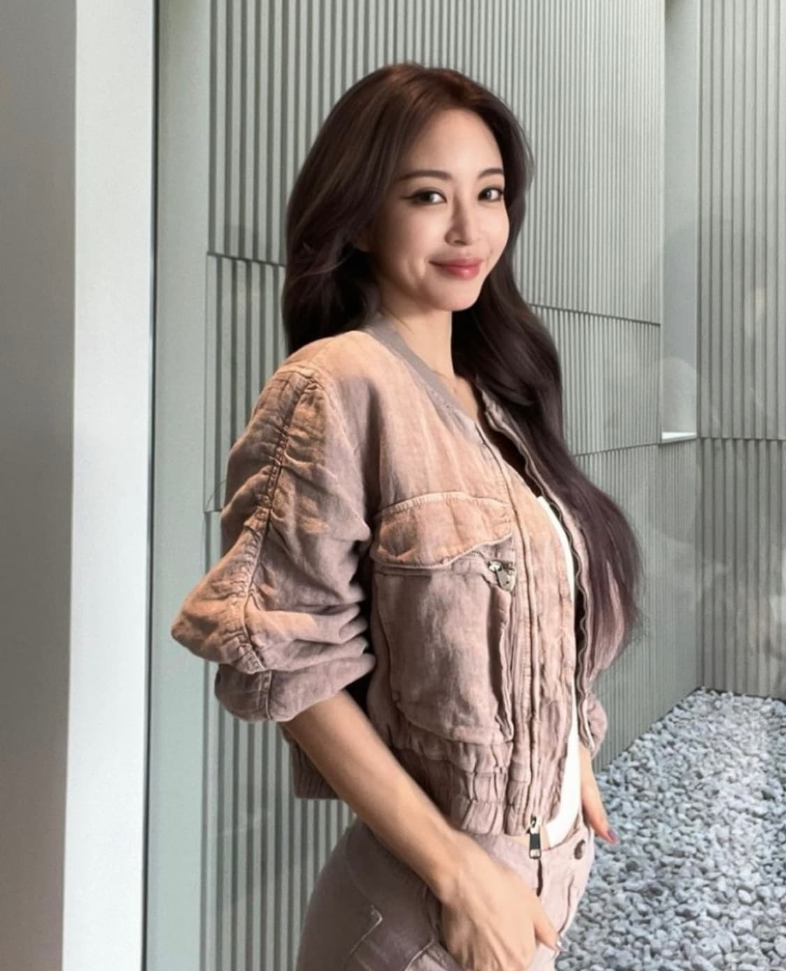 [새상품] 자라 포켓 린넨 봄버자켓 핑크 상품이미지4