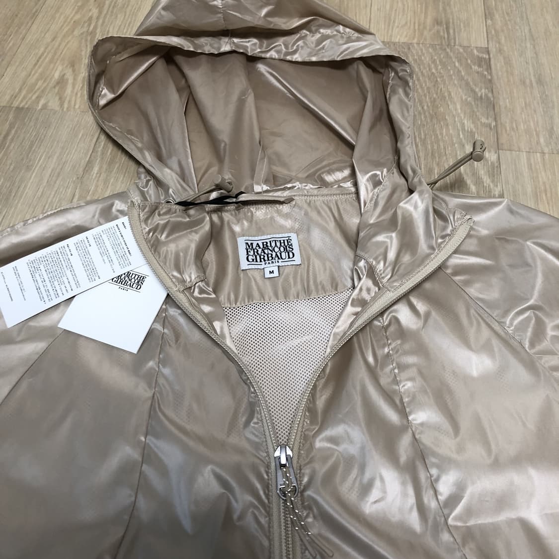 (우먼스 M) 새상품 마리떼 프랑소와 저버 시어 나일론자켓 라이트 베이지 상품이미지5