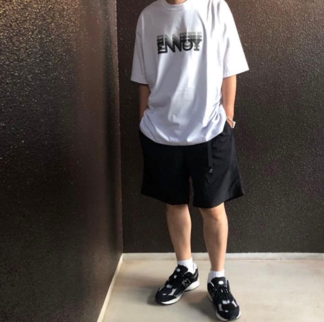 ENNOY 엔노이 23ss 일렉트릭 로고 그라데이션 화이트 XXL 상품이미지9