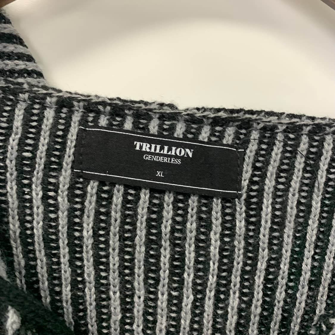 트릴리온 블랙 골지 니트 후드집업 상품이미지7