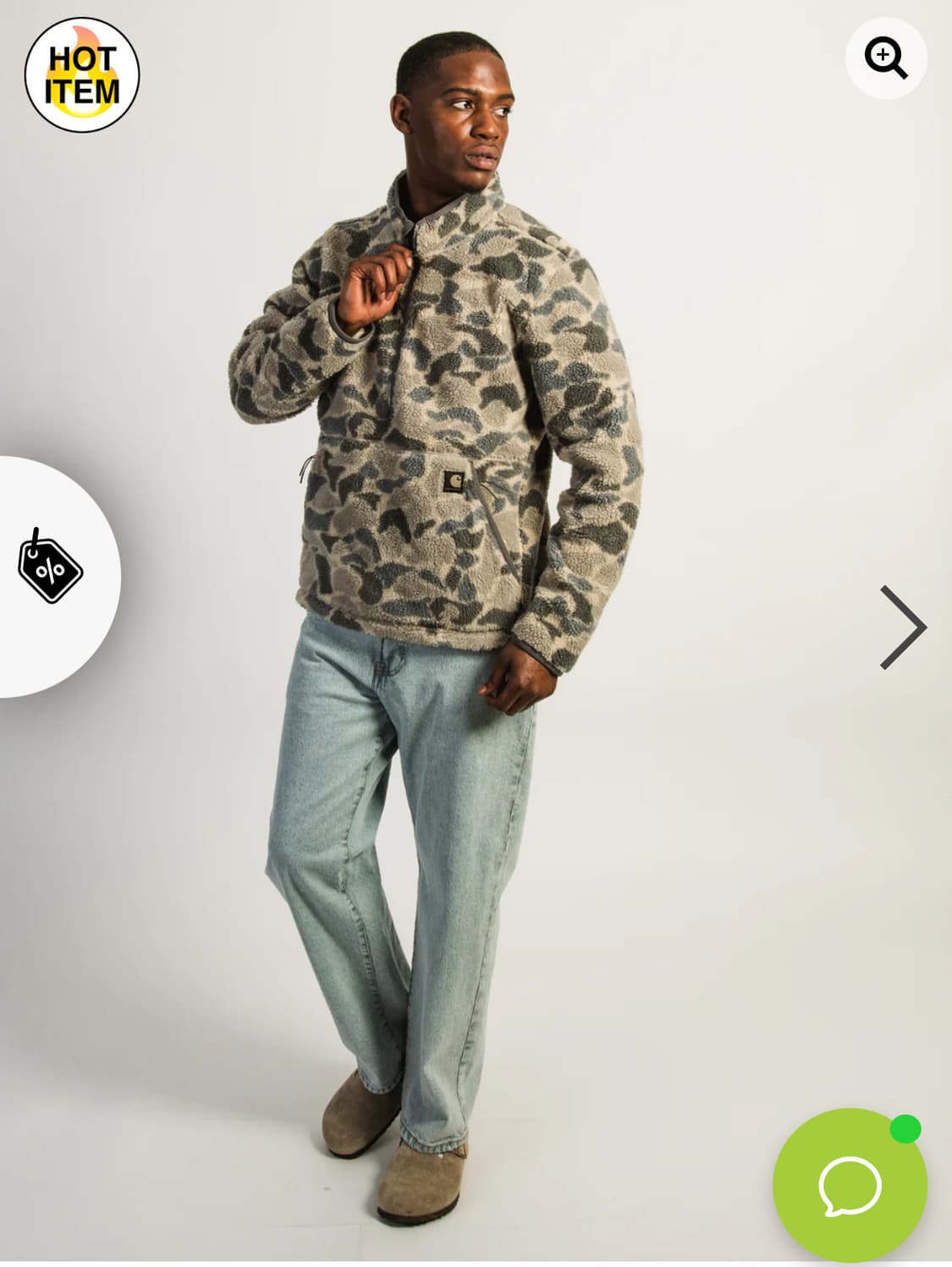 칼하트 후리스 짚업 자켓 m (블랙, 레드) 상품이미지10