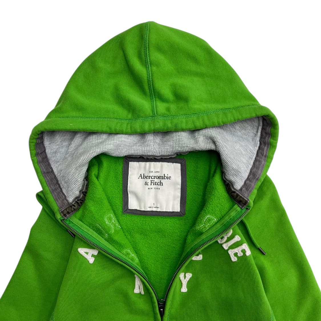 아베크롬비 센터로고 라이트그린 후드집업 S 상품이미지5