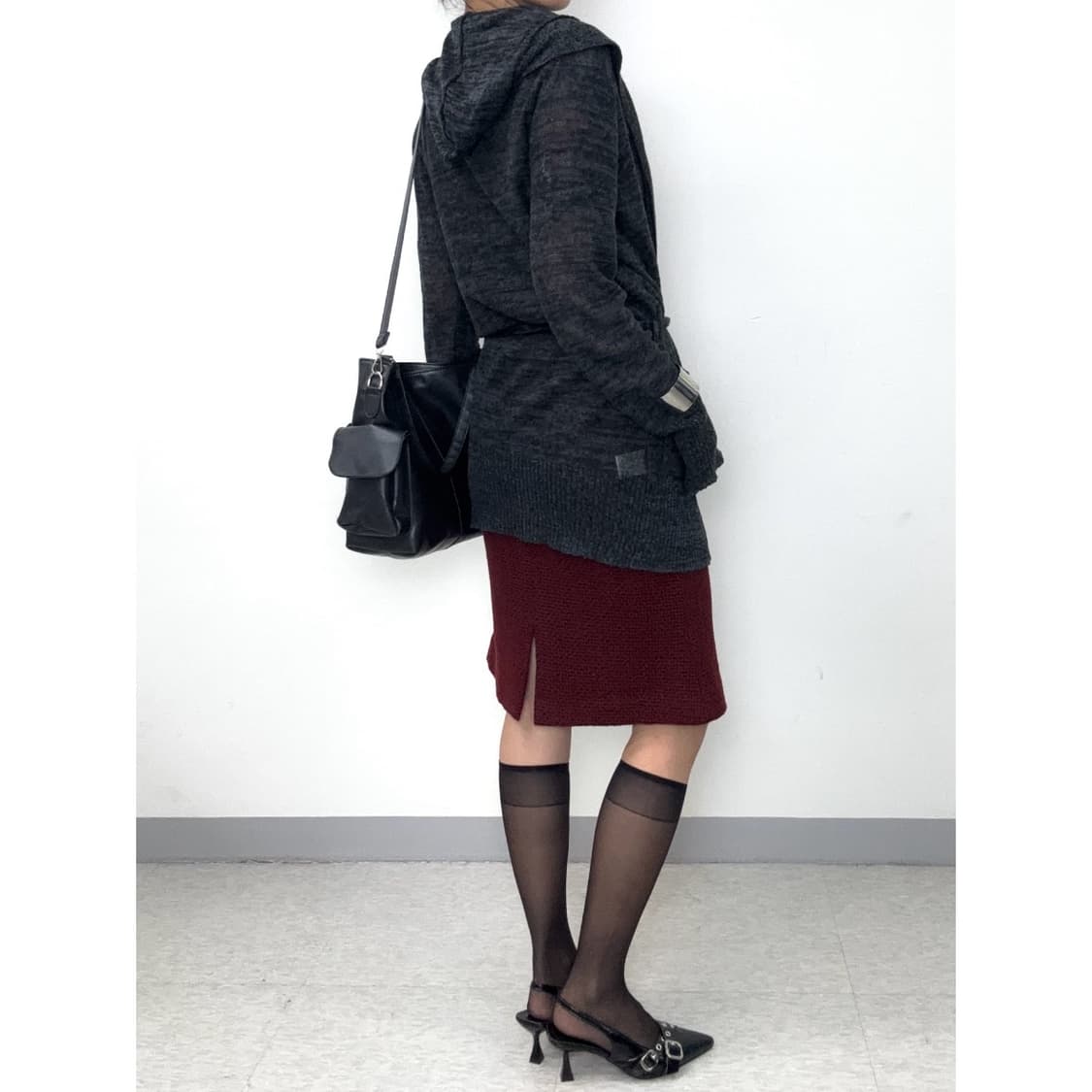 빈티지 그레이 후드 가디건 상품이미지4