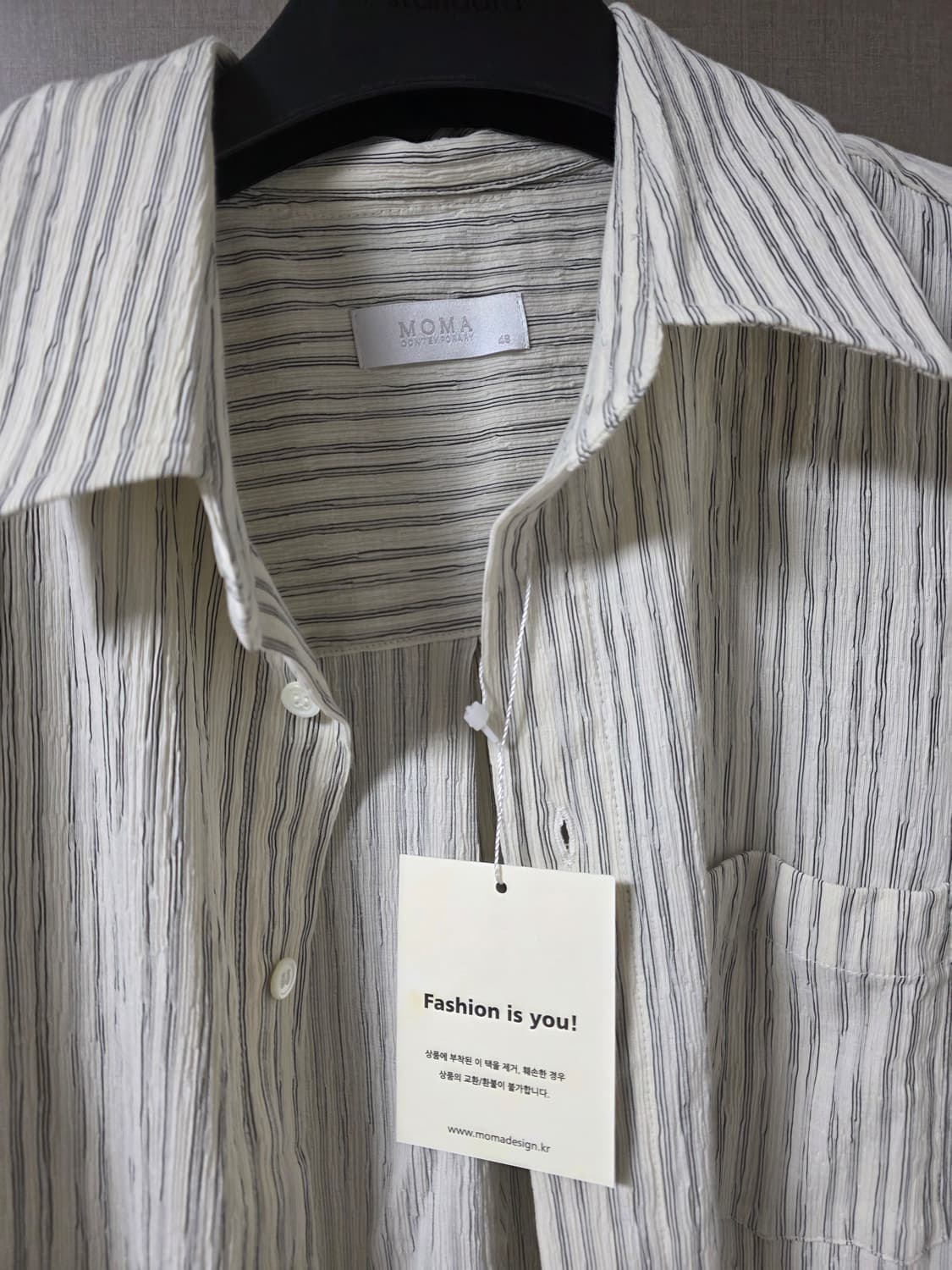 모마디자인 스트라이프셔츠 48(100)사이즈 판매합니다 상품이미지2